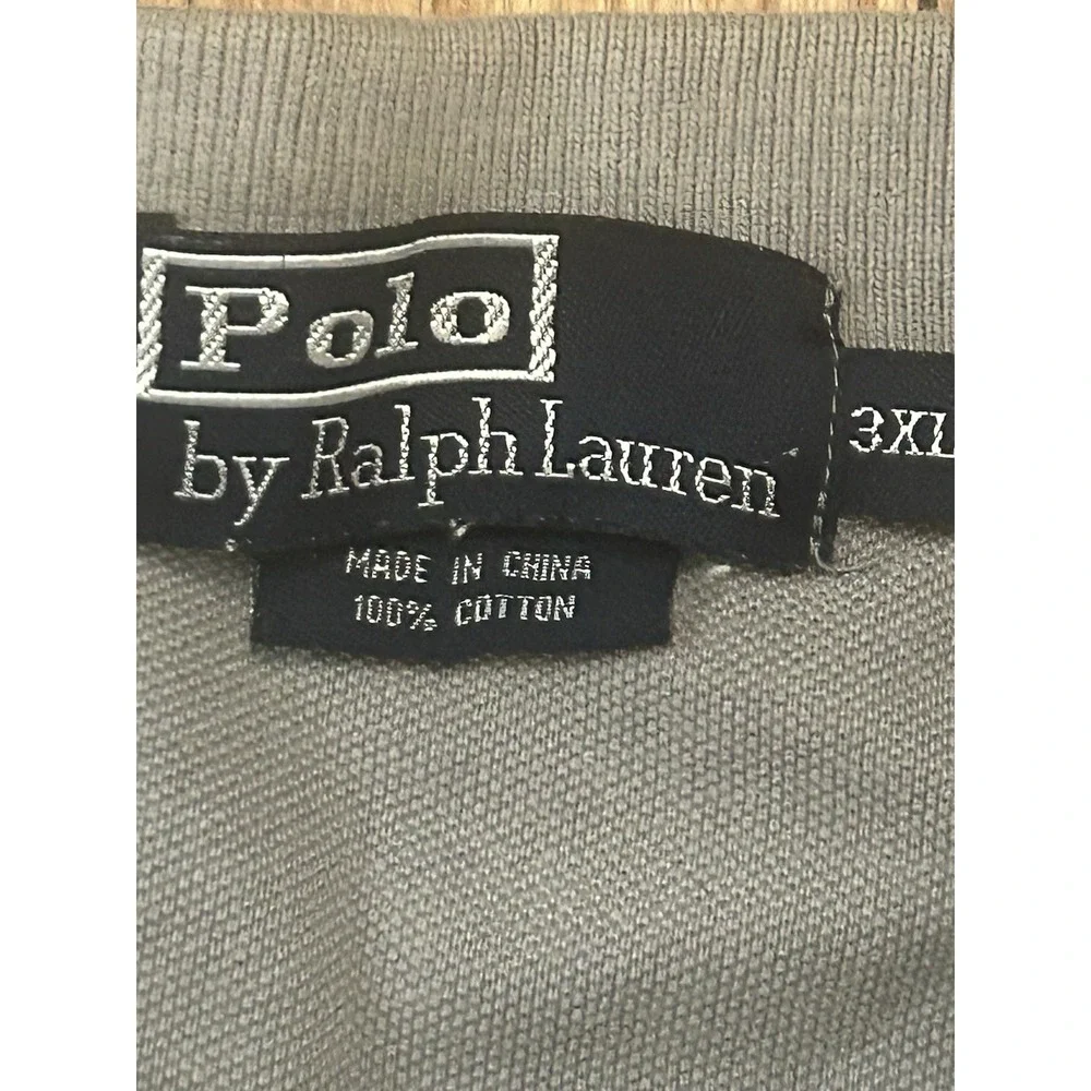 Polo Ralph Lauren Men's Striped Polo Shirt - Size 3XL - 100% Cotton Gray & White